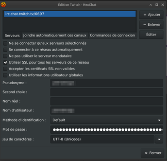 Configuration de Hexchat